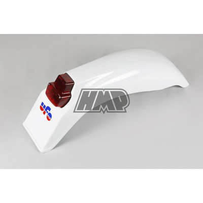 Guarda lamas trás vintage ACCOSSATO 50 CR / CODICE / CE / CE1 80 / RIEJU MR 75 / 80 / TM / VILLA / branco - UFO